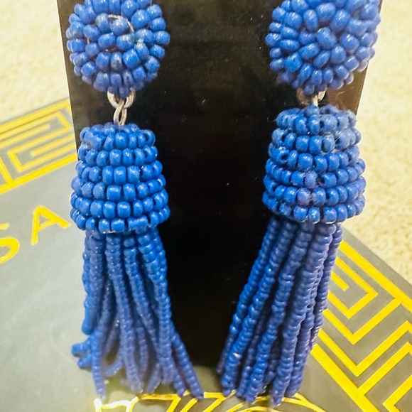 Earrings handmade with blue beads - Picture 3 of 3